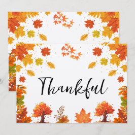 Träffig Höstlig Thanksgiving Middagsfest Tack Kort