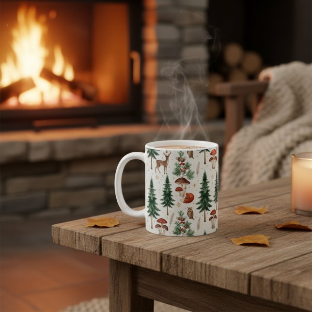 Träfigurer Skogsdjur Vintermug Kaffemugg (Skapare uppladdad)
