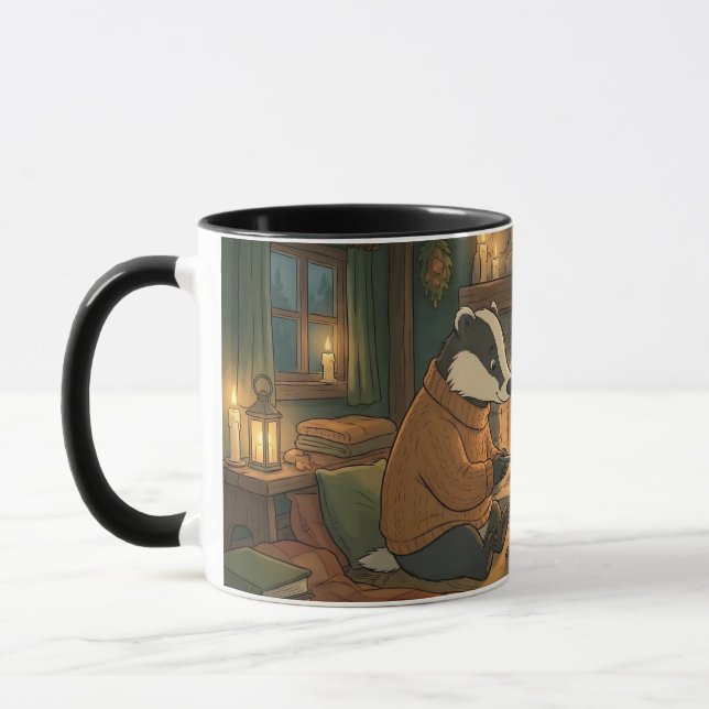 Träfigurer vid lägereld Kaffe Mugg (Vänster)