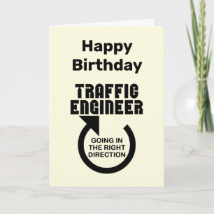 Trafik Ingenjör Höger Direction Birthday Card Kort