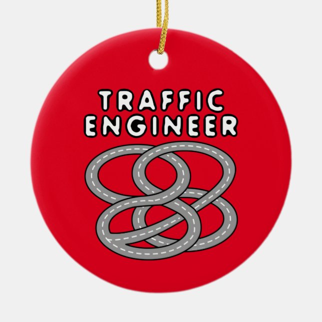 Trafik på motorvägen Ingenjör Julgransprydnad Keramik (Framsidan)