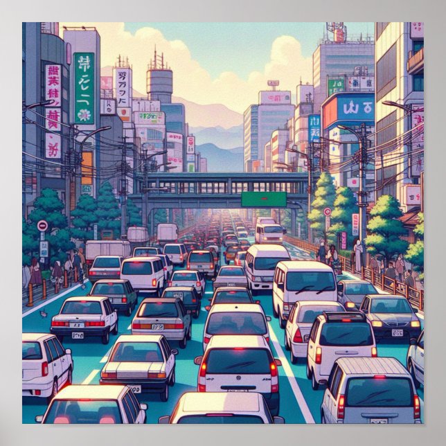 Trafik Sylt Anime Stil Unik och Vibrant Poster (Framsidan)