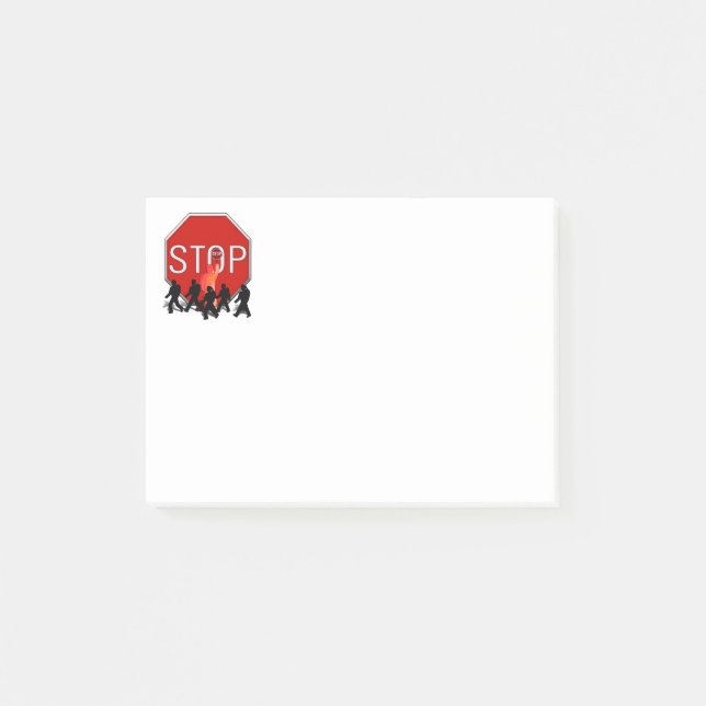 Trafikassistent med barn och stoppskylt post-it block (Framsida)