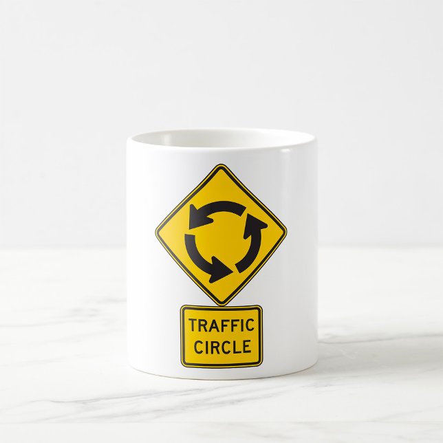 Trafikcirkel Vägmärke Gul Diamant Kaffemugg (Skapare uppladdad)