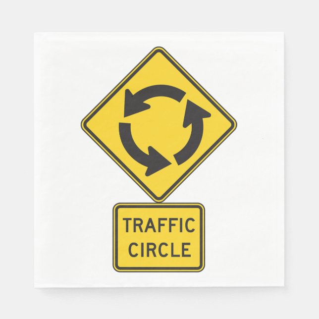 Trafikcirkel Vägsignal Gul Diamant Pappersservett (Framsidan)