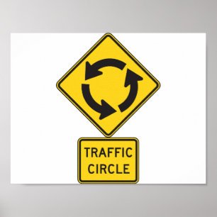 Trafikcirkulationsskylt Gul Diamant Poster