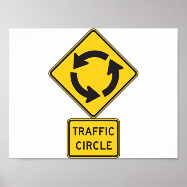 Trafikcirkulationsskylt Gul Diamant Poster (Framsidan)