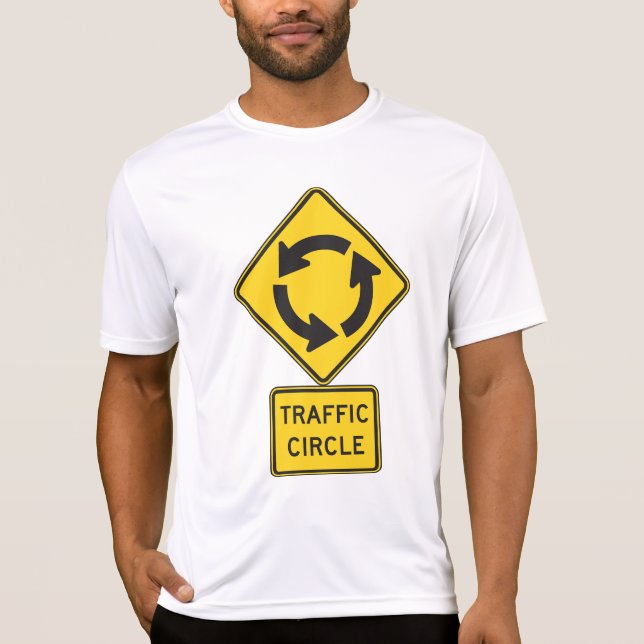 Trafikcirkulationsskylt Gul Diamant T Shirt (Framsida)