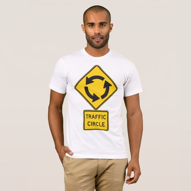 Trafikcirkulationsskylt Gul Diamant T Shirt (Hel framsida)