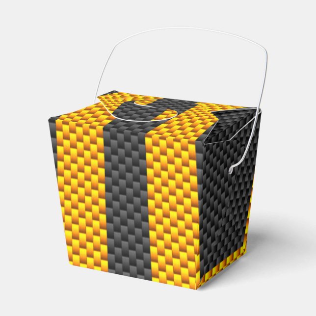 Trafikens Gult Tävla Rand kolfiber Stil Presentaskar (Framsidan Sidan)