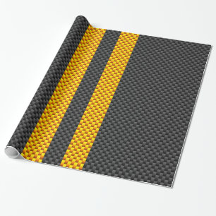 Trafikens Gult Tävla Rand kolfiber Stil Presentpapper