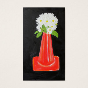 Trafikera kotten och blommor visitkort