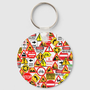 Trafikera teckenkeychain nyckelring