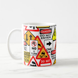 Trafikera teckenmuggen - välj stil & färga kaffemugg
