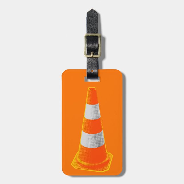 Trafikkon med gråa ränder bagagebricka (Vertikal Framsida)