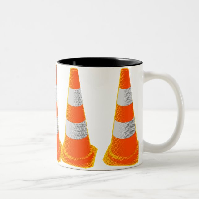 Trafikkon med gråa ränder Två-Tonad mugg (Höger)