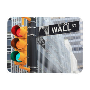 Trafikljus och wall street undertecknar magnet