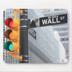 Trafikljus och wall street undertecknar musmatta