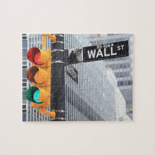 Trafikljus och wall street undertecknar pussel