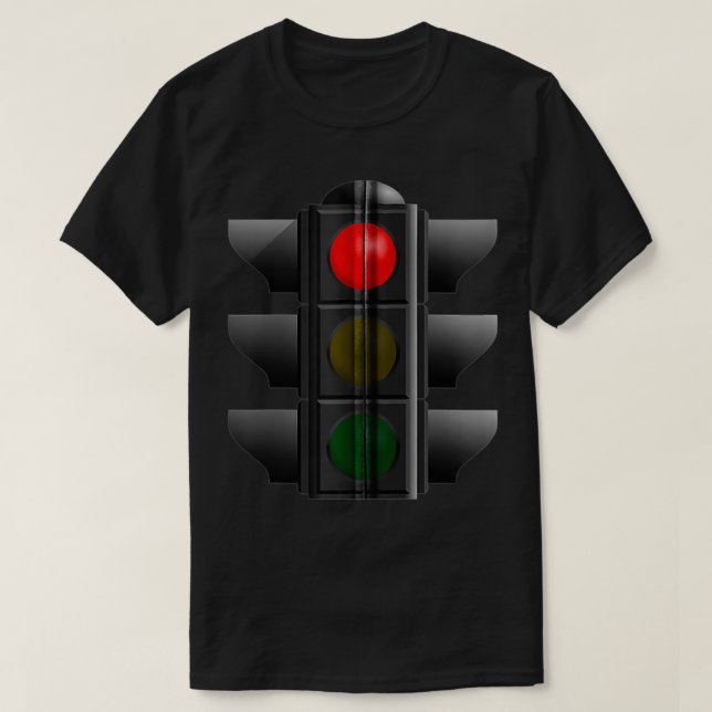 Trafikljus på Röd körsignal Zip T Shirt (Design framsida)