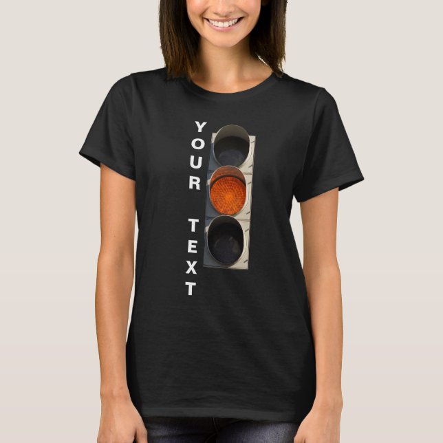 Trafikljus - svart Gult T-shirt (Framsida)