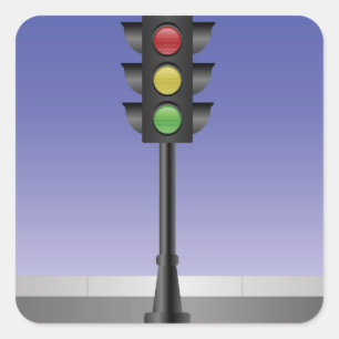 trafikljusmönster fyrkantigt klistermärke