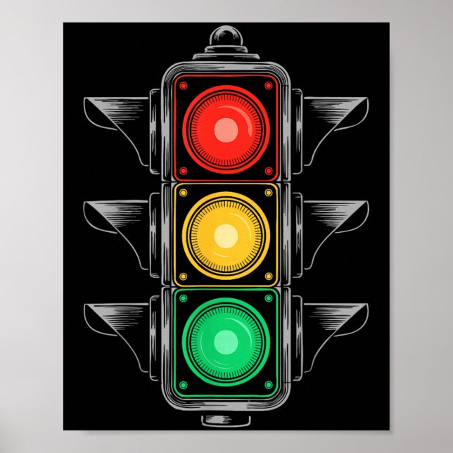 Trafikljuströja Vuxna Barn Trafikljuströja Kostym Poster (Framsidan)
