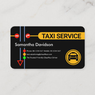 Trafiksignaler Gult Taxi-bilrid Visitkort