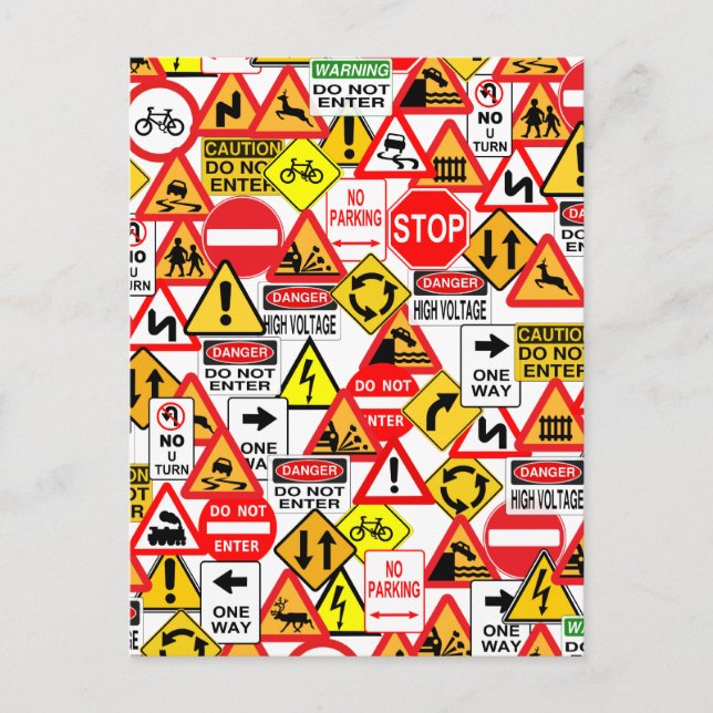 Trafikskyltar vykort (Framsida)