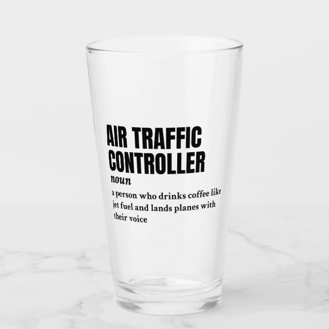 Trafikstyrenhet för luft - säkerhetsdefinition för glaskopp (Framsida)