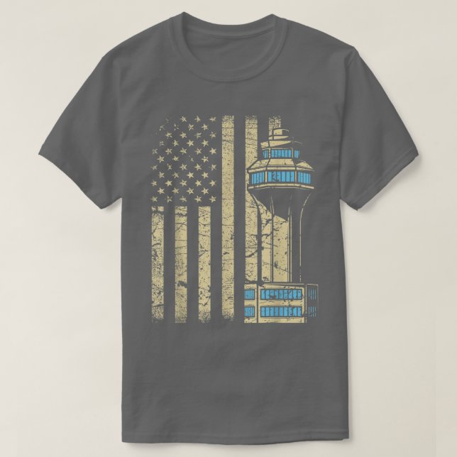 Trafikstyrenhet för luft TowerAircraft Airspace AT T Shirt (Design framsida)
