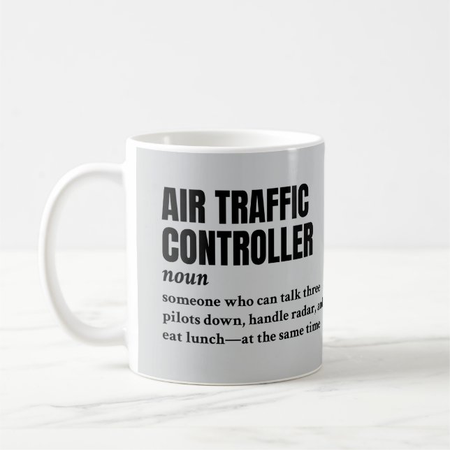 Trafikstyrenhet i luft - Lönsam jobbdefinition Kaffemugg (Vänster)