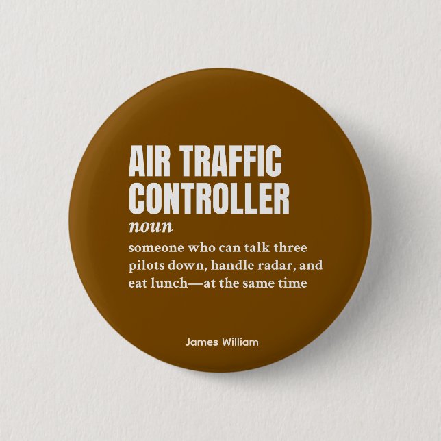 Trafikstyrenhet i luft - unik jobbdefinition knapp (Framsida)