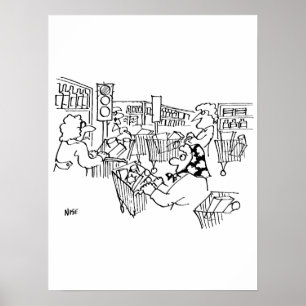 Trafikstyrning och Ljus på en stormarknad Poster