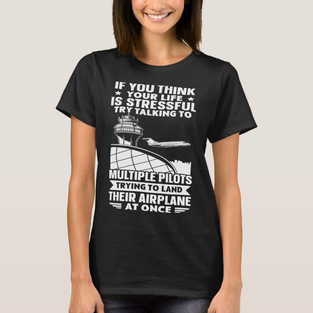Trafikstyrningskost för flygtrafik Luft Traffic Co T Shirt (Framsida)