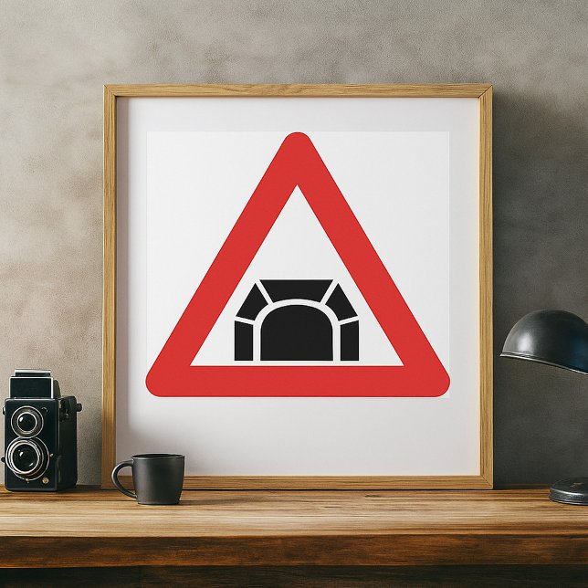 Trafiksymbol för tunnelvarning poster (Skapare uppladdad)