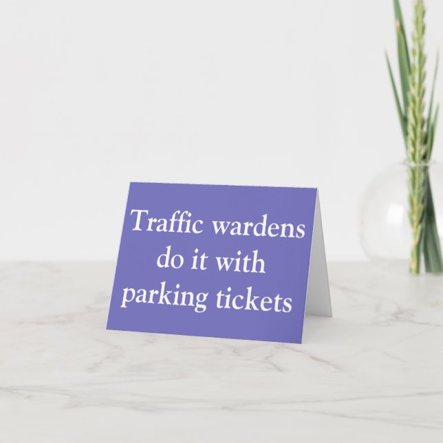 Trafikvarnarna gör det med parkeringen biljett kort (Framsida)
