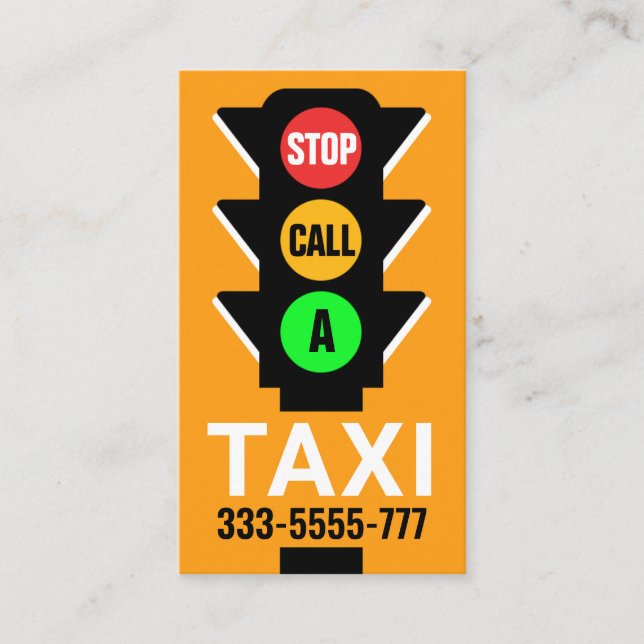 Traflight Calling Taxi Ride Visitkort (Framsida)
