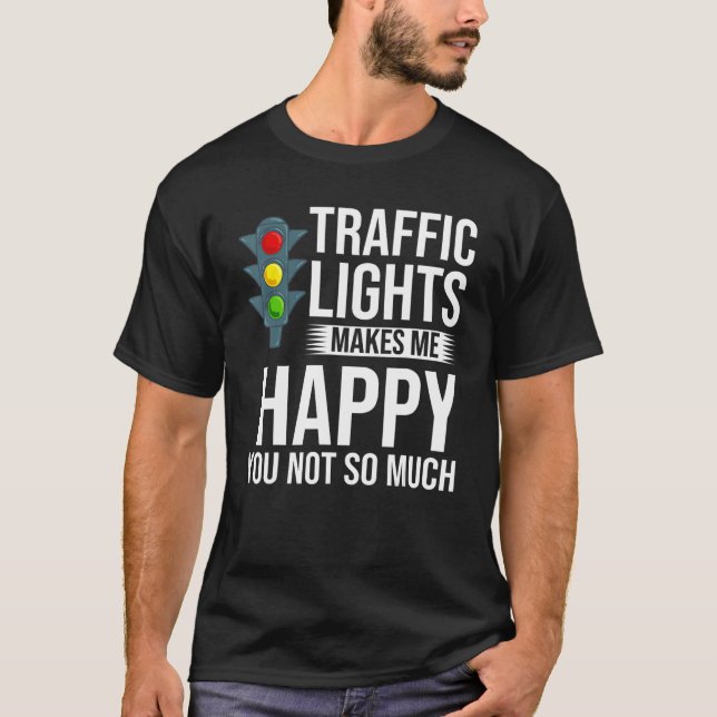 Traflight Sign Grönt Gult Red Stop Stoplight T Shirt (Framsida)