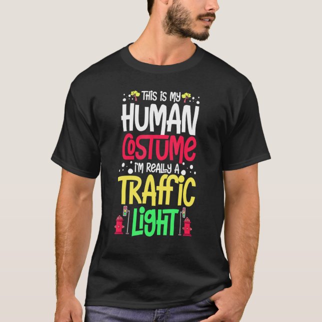 Traflight Sign Grönt Gult Red Stop Stoplight T Shirt (Framsida)
