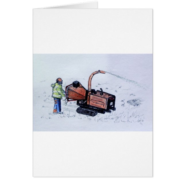 Träflis av timmervarg hälsningskort (Framsidan)