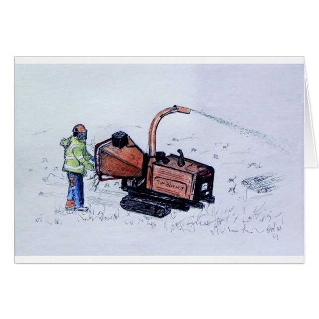 Träflis av timmervarg hälsningskort (Framsidan Horizontal)