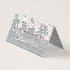 Träfoto av Rustic grått-trä, uppfällt tackkort Kort