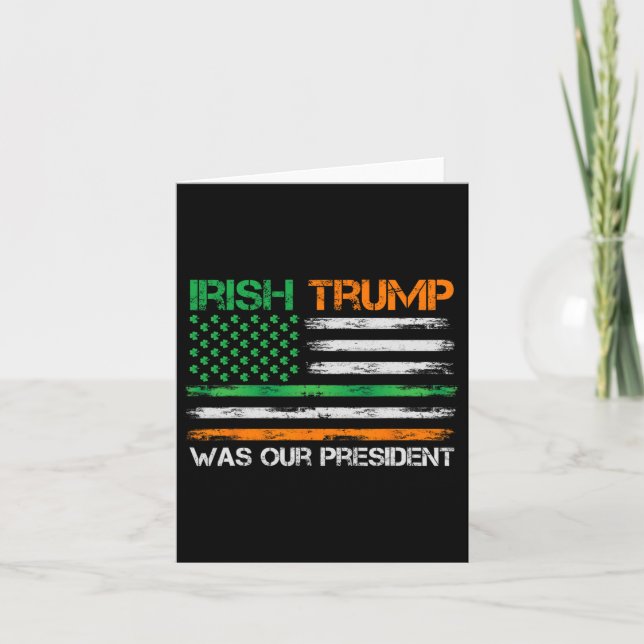 Tragedin var vår president St patricks day USA fla Kort (Framsida)