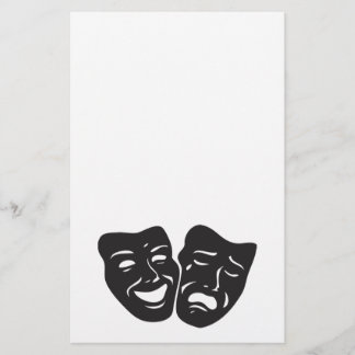 Tragediskt drama-teatermasker brevpapper