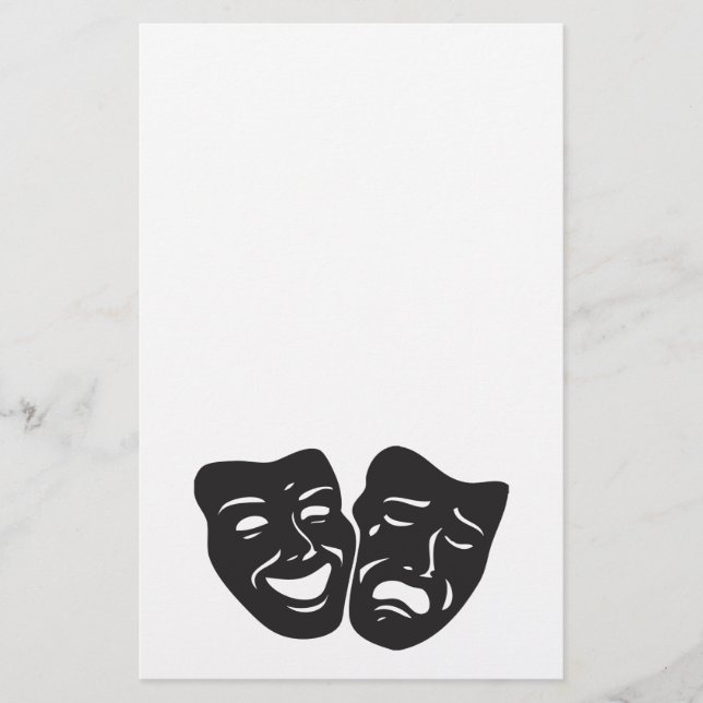 Tragediskt drama-teatermasker brevpapper (Framsida)