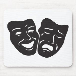 Tragediskt drama-teatermasker musmatta