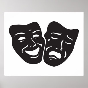Tragediskt drama-teatermasker poster