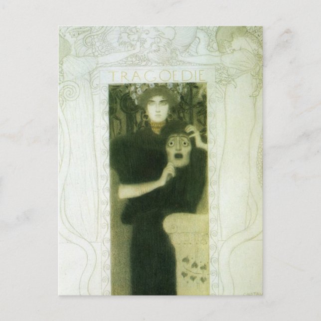 Tragedy av Gustav Klimt Vykort (Framsida)