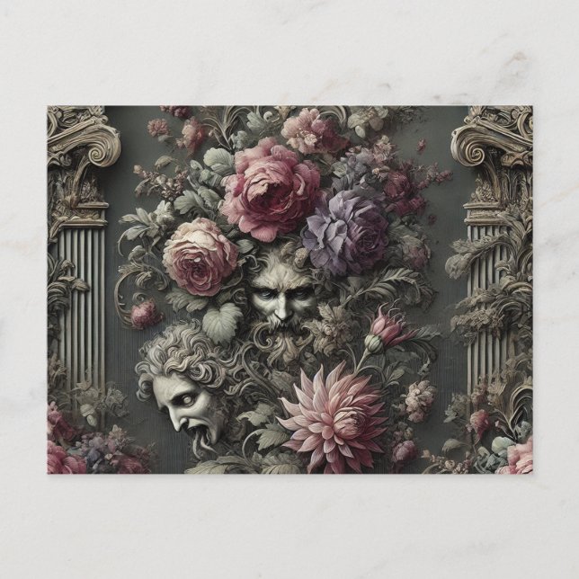 Tragedy Chorus - Gothic Victorian Helg Vykort (Framsida)